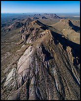 Aerial view of Dona Ana peaks of monzonite porphyry. Organ Mountains Desert Peaks National Monument, New Mexico, USA ( color)
