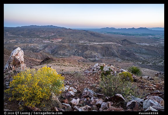 Robledo Mountain and Dona Anna Peak from Picacho Mountain. Organ Mountains Desert Peaks National Monument, New Mexico, USA (color)