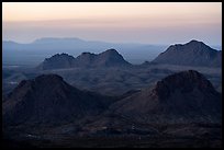 Cluster of Dona Ana mountains peaks at sunset. Organ Mountains Desert Peaks National Monument, New Mexico, USA ( color)