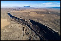 Aerial view of Rio Grande Gorge and Ute Mountain. Rio Grande Del Norte National Monument, New Mexico, USA ( color)