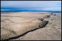 Aerial view of Pinabetal Mesa cut by Rio San Antonio. Rio Grande Del Norte National Monument, New Mexico, USA ( color)