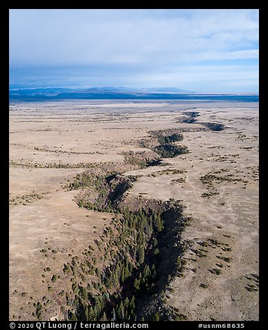 Aerial view of Rio San Antonio. Rio Grande Del Norte National Monument, New Mexico, USA (color)