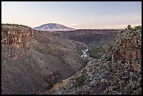 Upper Rio Grande Gorge and Ute Mountain, sunrise. Rio Grande Del Norte National Monument, New Mexico, USA ( color)