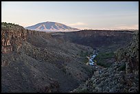 Rio Grande Gorge and Ute Mountain from Sheep Crossing. Rio Grande Del Norte National Monument, New Mexico, USA ( color)