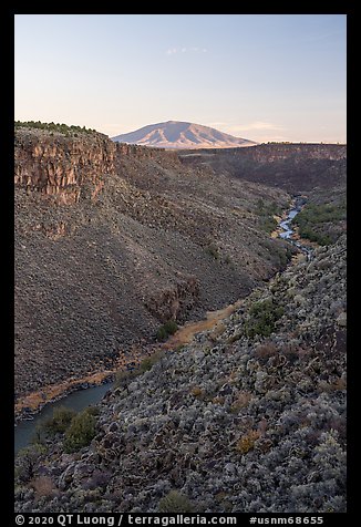 Upper Rio Grande Gorge and Ute Mountain. Rio Grande Del Norte National Monument, New Mexico, USA (color)