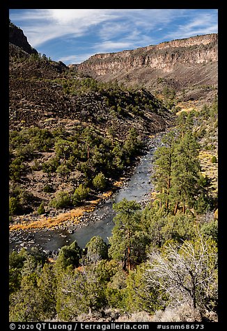 Rio Grande River and Big Arsenic Spring area. Rio Grande Del Norte National Monument, New Mexico, USA (color)