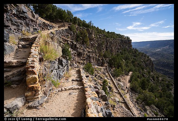 Walls and wwitchbacks, Big Arsenic Trail. Rio Grande Del Norte National Monument, New Mexico, USA (color)