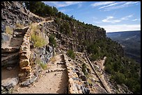 Walls and wwitchbacks, Big Arsenic Trail. Rio Grande Del Norte National Monument, New Mexico, USA ( color)