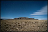 San Antonio Mountain by moonlight. Rio Grande Del Norte National Monument, New Mexico, USA ( color)