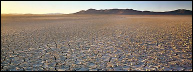 Dry lake bed landscape. Nevada, USA (Panoramic color)