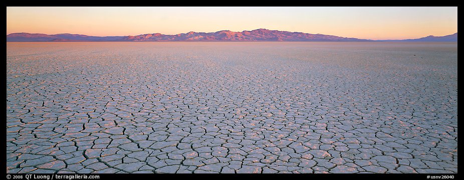 Desert landscape with cracked mud. Nevada, USA (color)