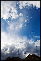 Power lines and clouds. Hoover Dam, Nevada and Arizona (color)