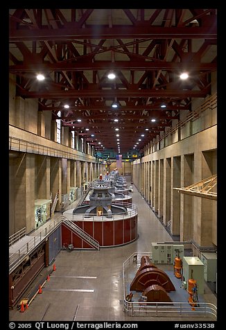 Nevada generator room. Hoover Dam, Nevada and Arizona (color)