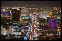 The Strip at night seen from above. Las Vegas, Nevada, USA
