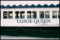 Side of Tahoe Queen boat with mountains seen through, South Lake Tahoe, Nevada. USA