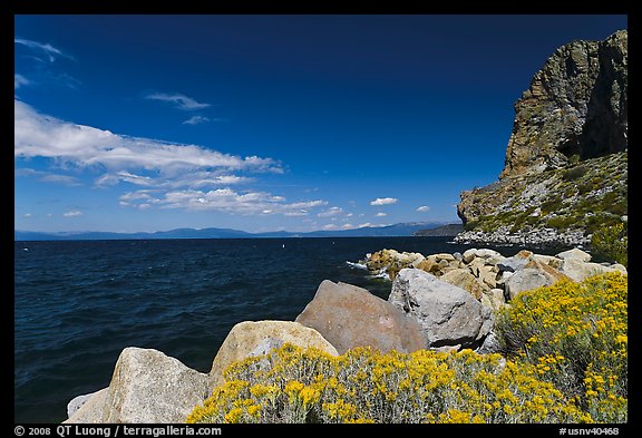 Cave Rock, East shore, Lake Tahoe, Nevada. USA (color)