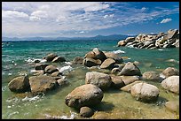 Boulders in lake, Sand Harbor, East Shore, Lake Tahoe, Nevada. USA ( color)