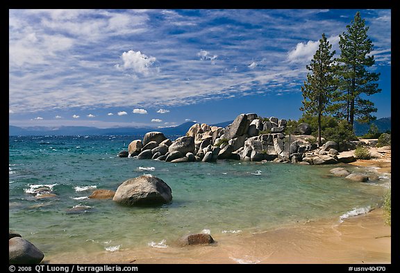 Beach and rocks, Lake Tahoe-Nevada State Park, Nevada. USA