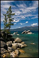 Shore with boulders, Sand Harbor, Lake Tahoe-Nevada State Park, Nevada. USA (color)