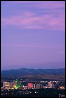 Skyline at sunset. Reno, Nevada, USA