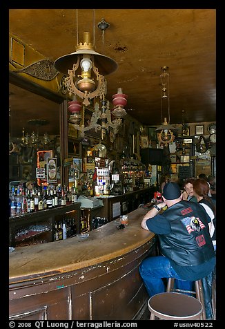 Inside Nevada oldest saloon. Genoa, Nevada, USA (color)