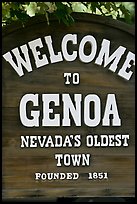 Nevada oldest town sign. Genoa, Nevada, USA (color)