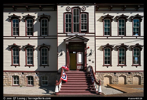 Historic fourth ward school facade. Virginia City, Nevada, USA