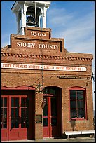 Historic firehouse. Virginia City, Nevada, USA (color)