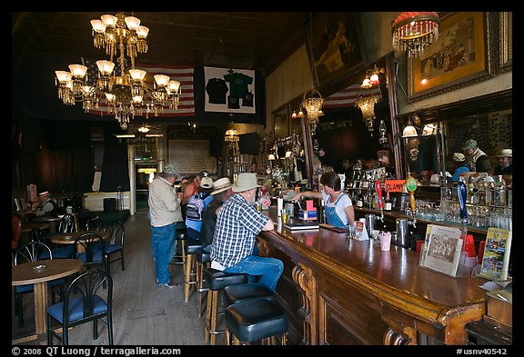 Inside old saloon. Virginia City, Nevada, USA (color)