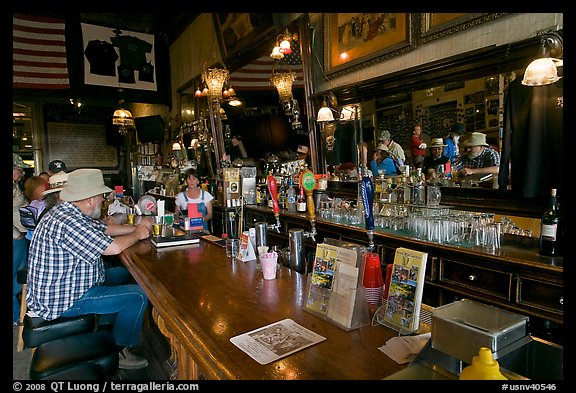 Man sitting at bar. Virginia City, Nevada, USA (color)