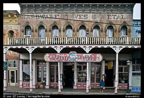 Old hardware store building. Virginia City, Nevada, USA (color)