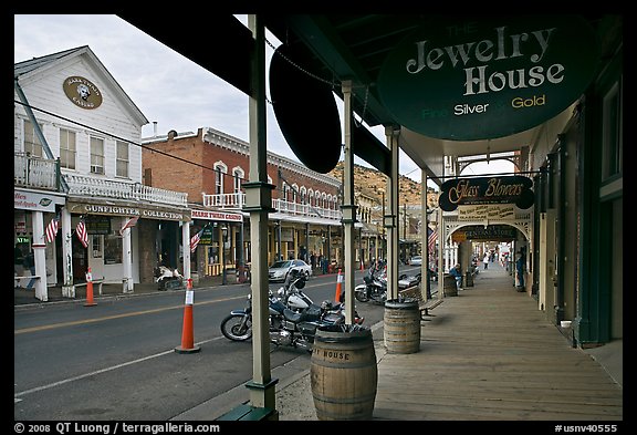 Gallery and main street. Virginia City, Nevada, USA