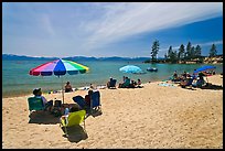 Sandy beach on East shore, Lake Tahoe-Nevada State Park, Nevada. USA