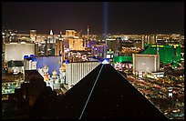 Pyramid, strip and skyline at night. Las Vegas, Nevada, USA