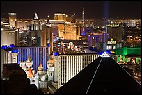 Las Vegas strip and Casinos at night. Las Vegas, Nevada, USA