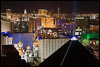 Las Vegas strip and Casinos at night. Las Vegas, Nevada, USA (color)