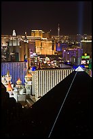 Hotel-casinos at night. Las Vegas, Nevada, USA