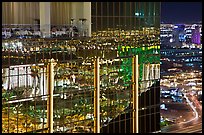 Dining room and night reflections, the Hotel at Mandalay Bay. Las Vegas, Nevada, USA