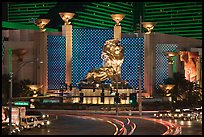MGM lion and two women images. Las Vegas, Nevada, USA (color)