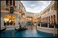 Grand Canal and shops inside Venetian hotel. Las Vegas, Nevada, USA