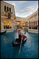 Gondola in Grand Canal inside Venetian hotel. Las Vegas, Nevada, USA (color)