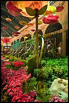 Giant watering cans in indoor garden, Bellagio Hotel. Las Vegas, Nevada, USA (color)