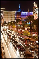 Las Vegas Strip traffic by night. Las Vegas, Nevada, USA ( color)