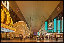 Pedestrian, canopy-covered section of Fremont Street. Las Vegas, Nevada, USA