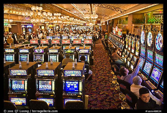 Gaming machines in casino. Las Vegas, Nevada, USA (color)