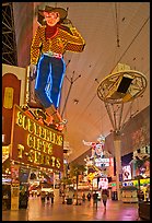 Fremont Street and intricate neon sights. Las Vegas, Nevada, USA (color)