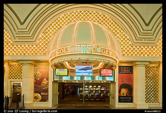 Golden Nugget Casino, Freemont Street, downtown. Las Vegas, Nevada, USA (color)