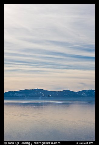 Blue mountains and clouds, winter, Lake Tahoe, Nevada. USA (color)