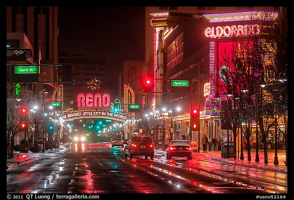 Downtown at night. Reno, Nevada, USA