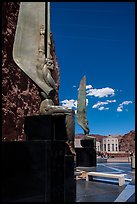 30 feet high bronze figures. Hoover Dam, Nevada and Arizona (color)